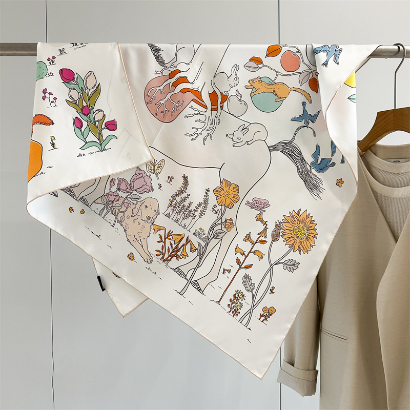 Travel Accessories Aesthetic - AB Geconfronteerd met Print Zijden Sjaal