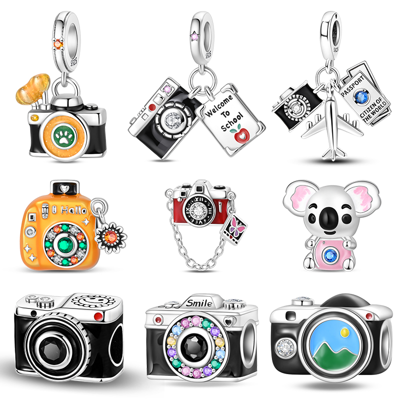 Travel Accessories India - 925 Sterling Zilver Vintage Camera Charms