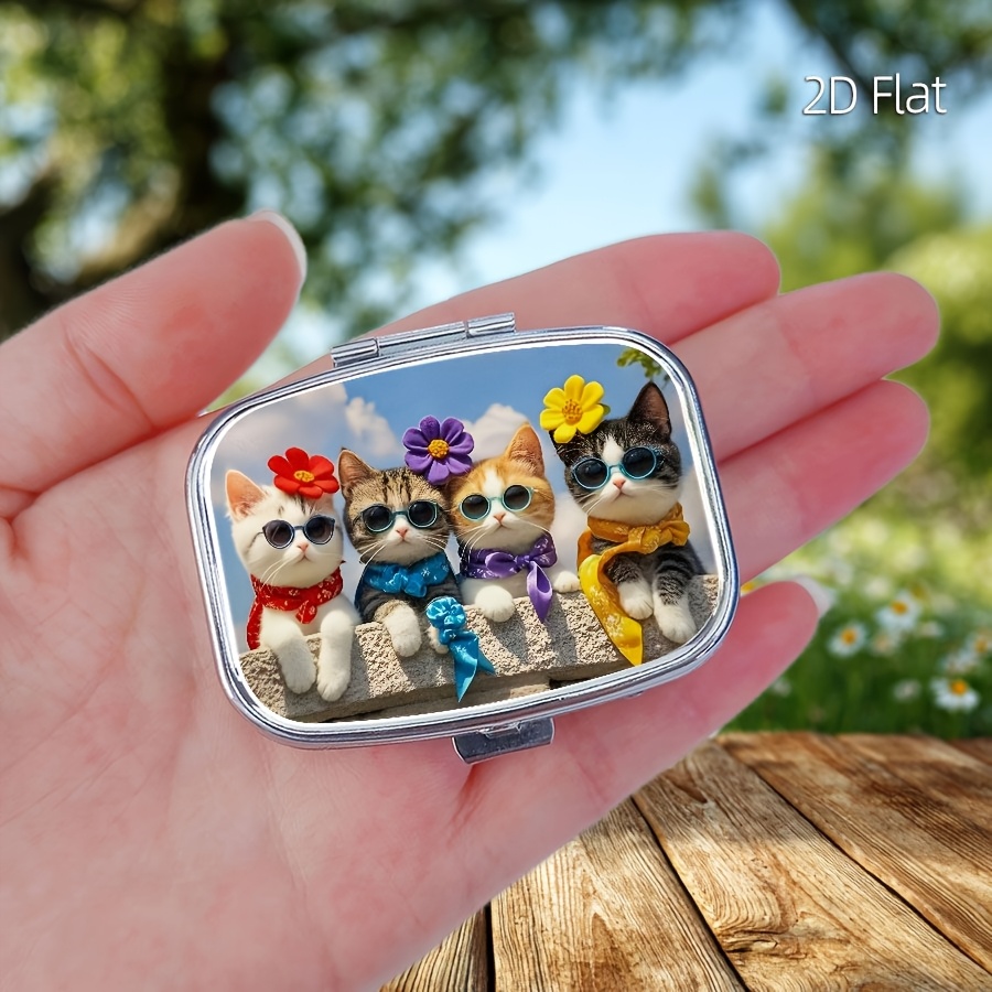 Travel Accessories As Gifts - Plat ontwerp, 1 schattige pilendoos met